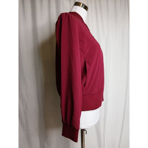 BR Standard flyweight Bomber jacket crystal claret burgundy Banana Republic SP - Picture 9 of 9